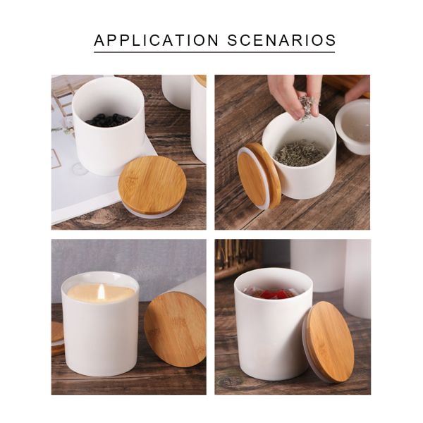 Luxury Ceramic Pottery Candle Vessels Empty Engraved Eco Friendly