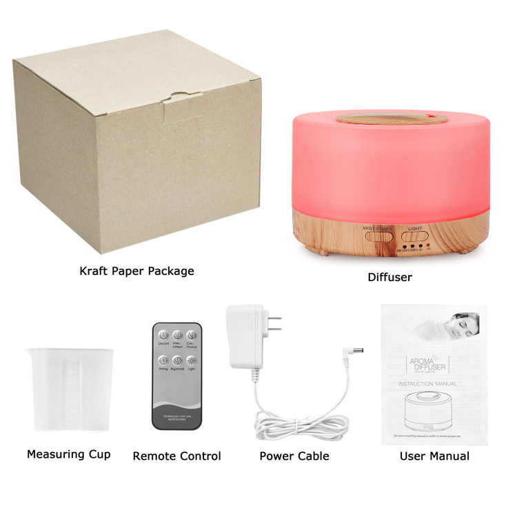 500ml Remote Control Household Aromatherapy Machine Ultrasonic Scent Essential Oil Diffuser Air Humidifier With LED Night Light