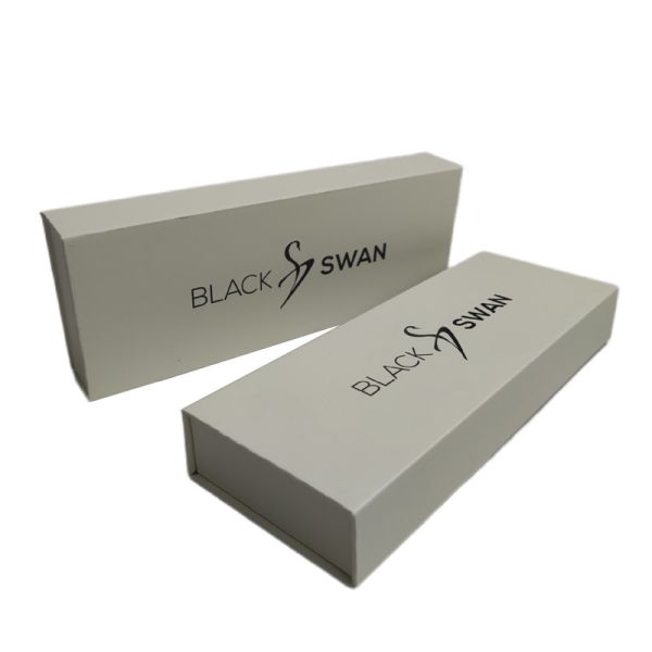 Simple Elegant Custom Logo Print Black Watch Strap Box Packaging Paper Box