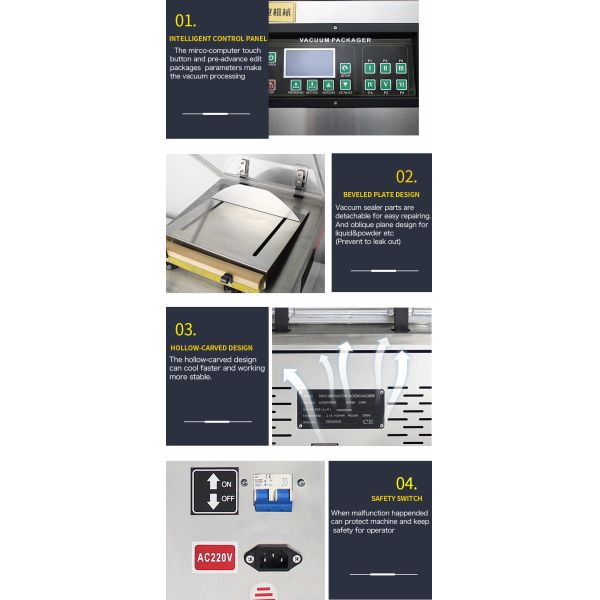 Microcomputer Controlled DUOQI DQVC-260PD Vacuum Sealer Single Flat Chamber Solution