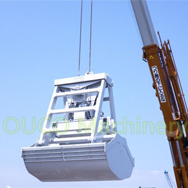 white color 5 Cubic Remote Control 2 Peel Hydraulic Clamshell Bucket