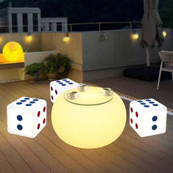 Waterproof Plastic Glow Cube Dice Infarad Remote Control
