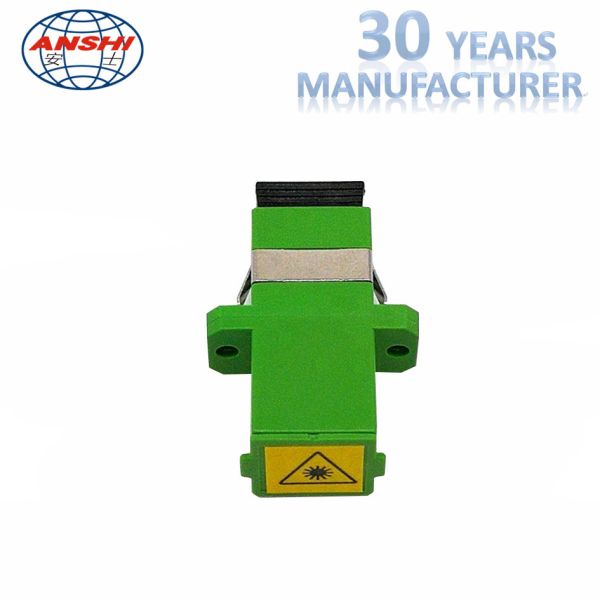 Ftth SM SC APC Simplex Adapter With Shuttle Laser Marking
