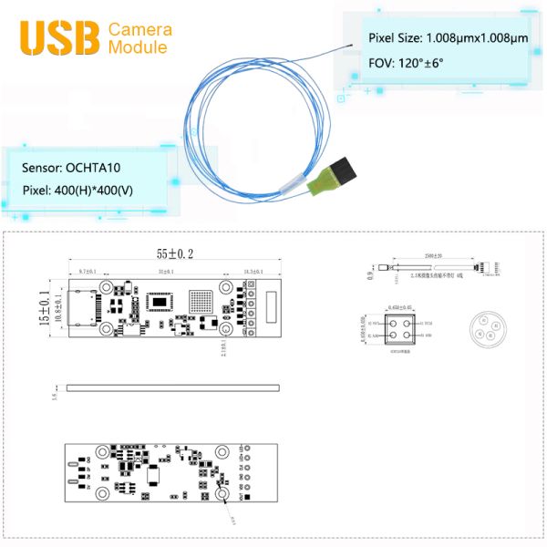 0.9mm Diameter OCHTA10 Image Sensor USB Endoscope Camera Module