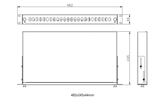 12FO Rack Mount 1u 24fibers Splicing Patch Panel