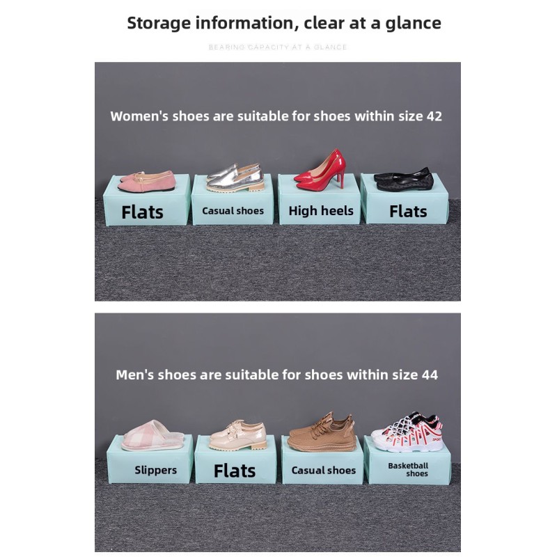 Dustproof Drop Front Plastic Shoe Boxes Transparent Pull Out Organizer Durable Storage Space Saver for Dorms