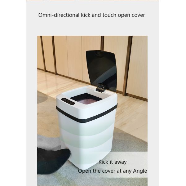 Household Kick Automatic Toilet Intelligent Sensing Trash Can Motion Sensor Kitchen Plastic Electric Smart Garbage Bin