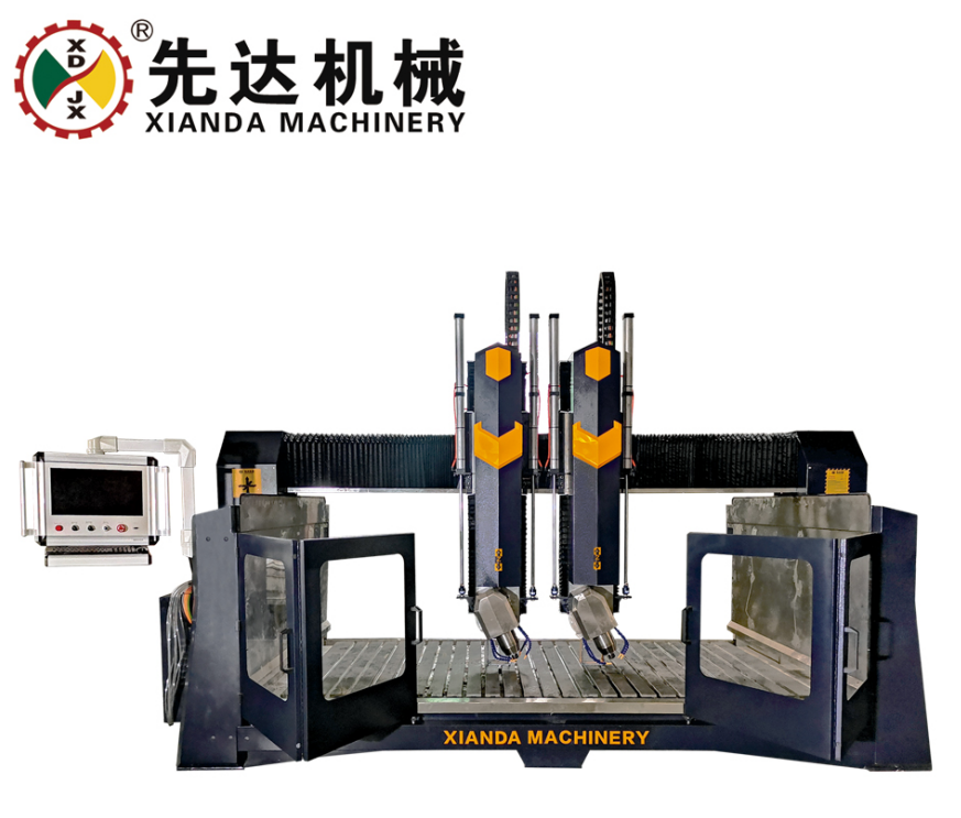 Electric Stone Cutting Machine With 4 Axis Arc Slab & Column Carving Machine