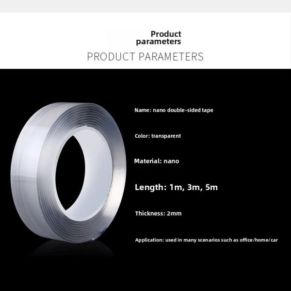Customized Strong Adhesive Non-Marking Transparent Washable Removable Nano-Double-Sided Tape Customized Car-Mounted PU Material
