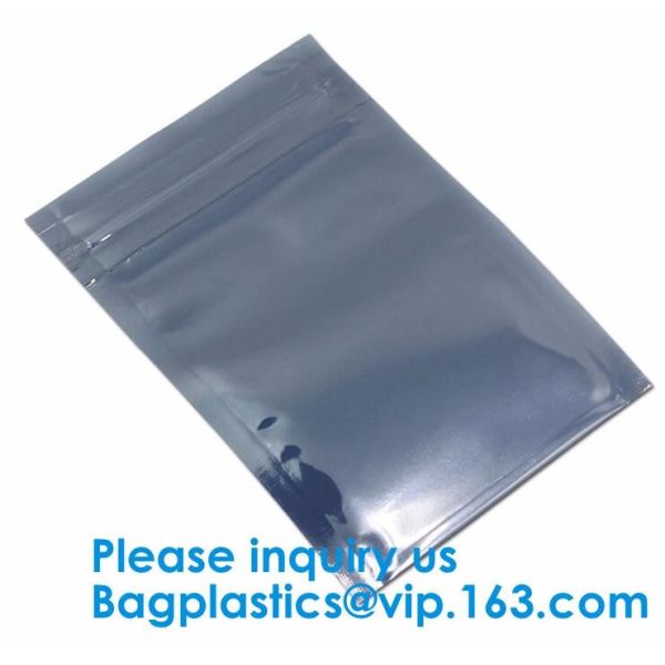 Aluminium Plastic Antistatic Zip lockk Esd Shielding Electronic Packaging Pet Bag With Zip,Black Conductive Bag, Grid bag