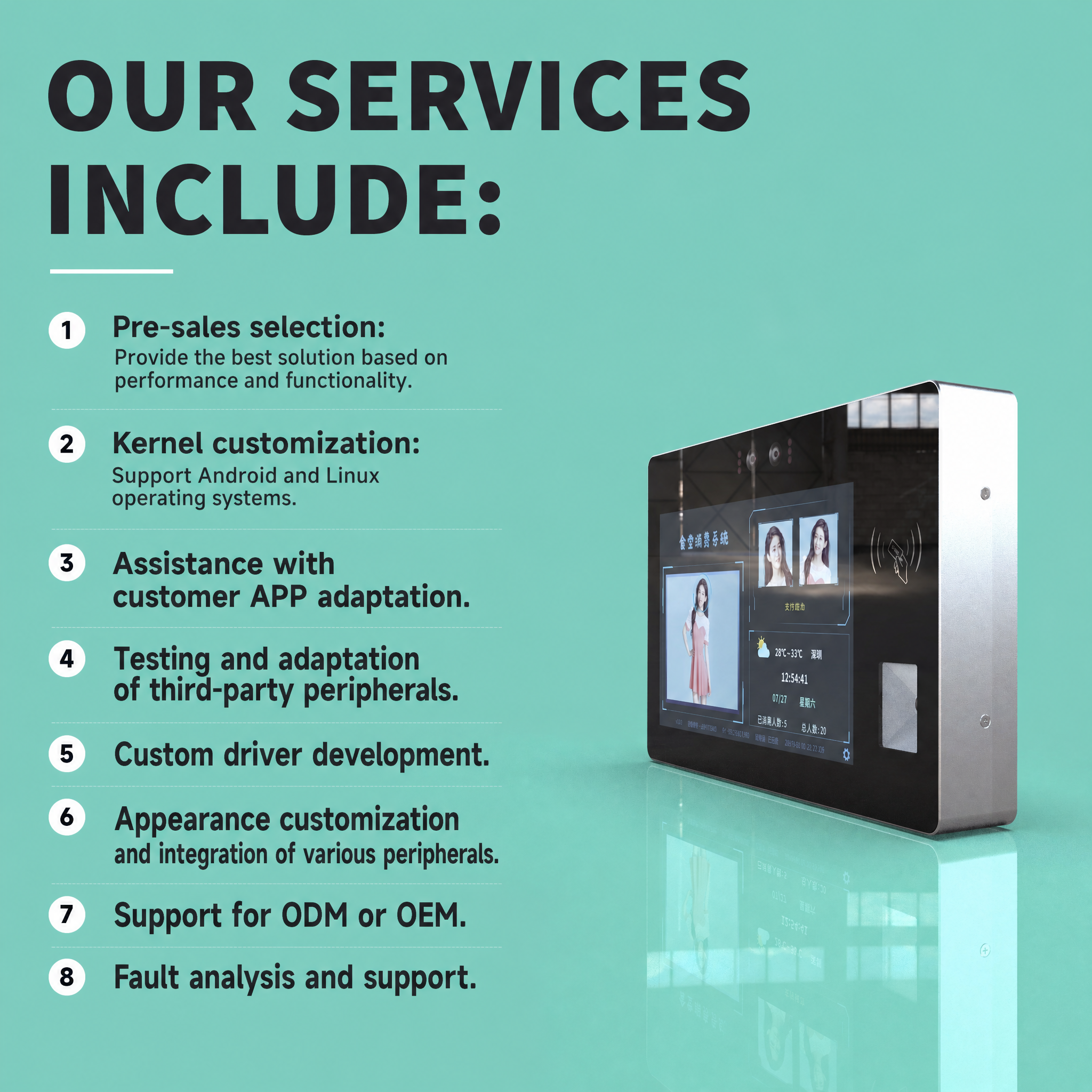 10.1" Dual-Screen Face Recognition Payment Kiosk for Cafeteria
