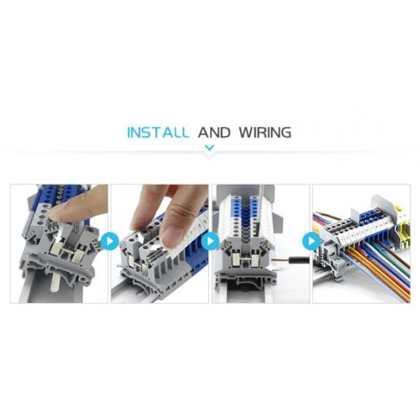 Plastic Nylon PA66 V0 Electric Installation Panel Mounted Feed Through Screw Cage