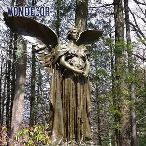 Quality Garden Decoration  Life Size  Beautiful Guardian Angel Bronze Statue for sale