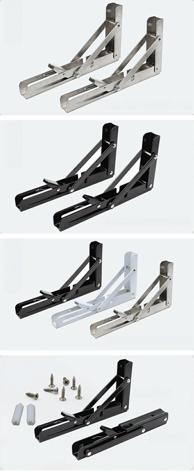 Max Load 500lb Floating Wall Mounted Shelf Bracket for Space Saving Triangle Bracket