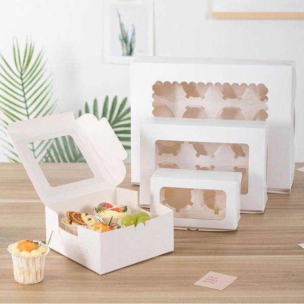 Customization Customized Logo and Size Regular Cupcake Box with Transparent Pet Cover