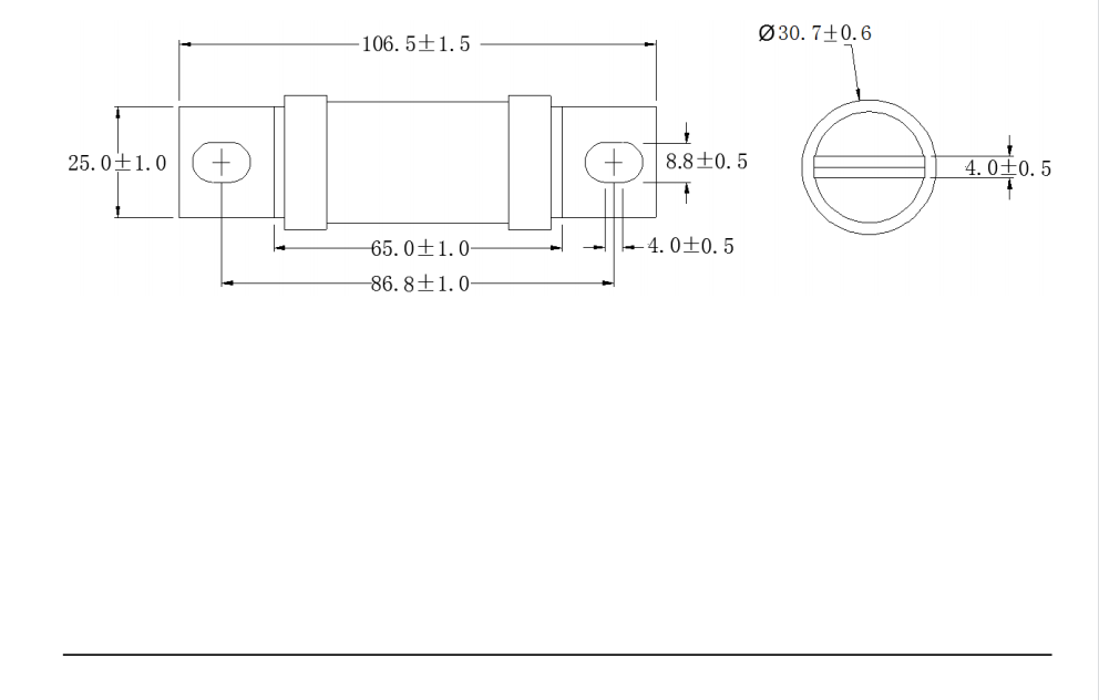 1000VDC Stud Mount Fast Acting Fuse For DC Application