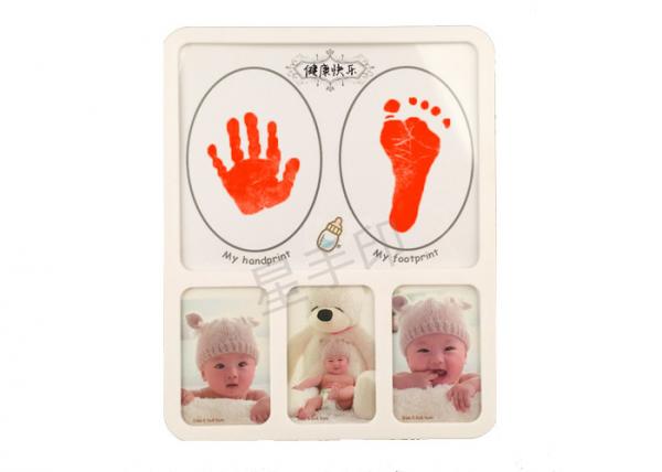 Buy Wood Craft Box Baby Hand And Footprint Photo Frame For Newborn Souvenir Gifts at wholesale prices
