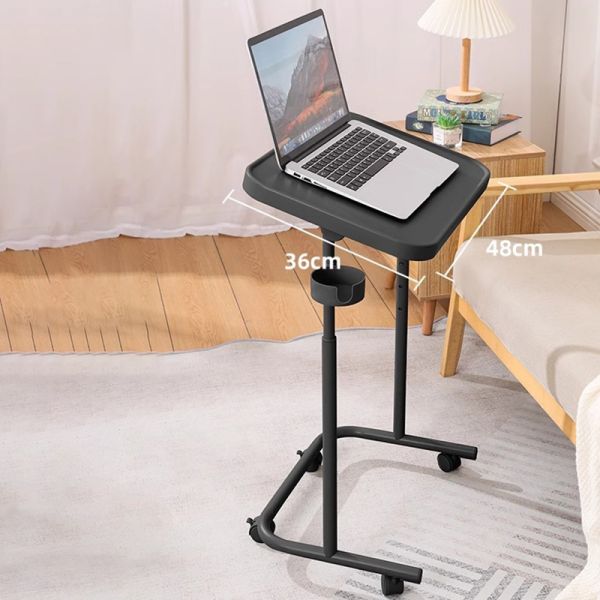 Coffee Table, Computer Desk home movable adjustable Working Station with Wheel Sofa side Rack Bedroom Simple Dining