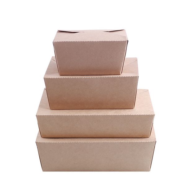 Packaging Paper Takeaway Box Custom Logo Pe Coated Interior Grease Resistant