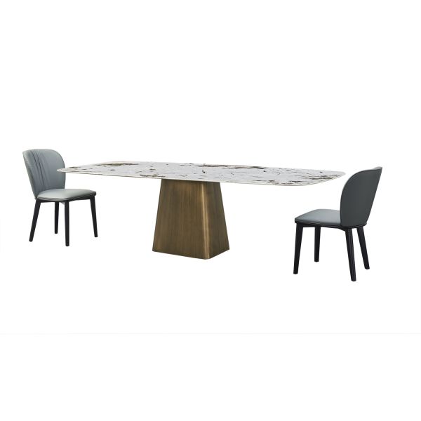 Factory Customized Modern Rectangular Marble Dining Table for Hotel and Villa Use Durable High-end Dining Room Furniture Table