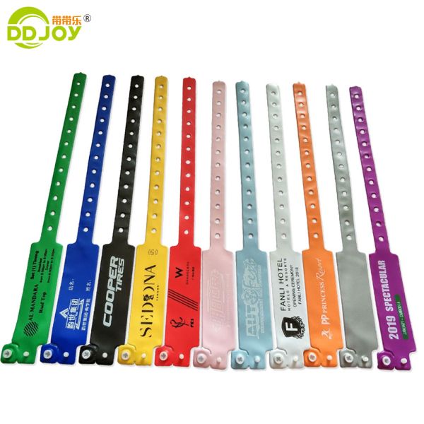 Clear Identification PVC Button Bracelets One Time and Customized Design for Hotels