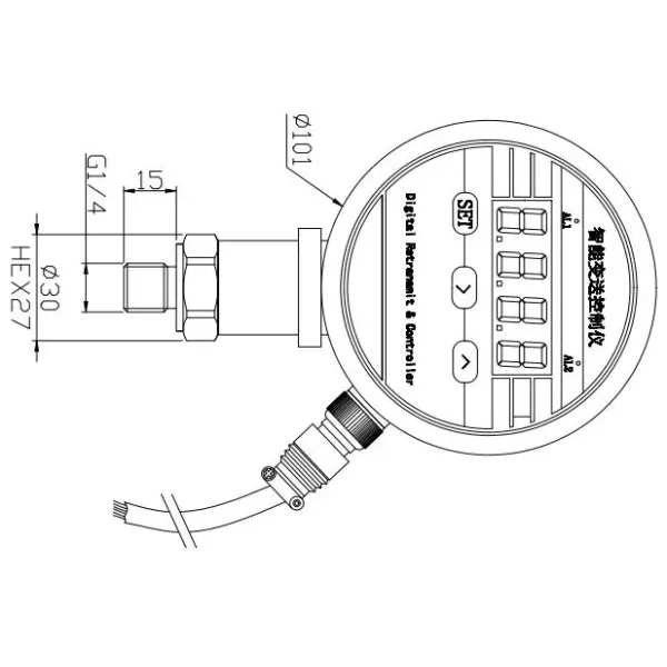 BPZK01 0-20mA 100mm Dia Electronic Pressure Switch Controller