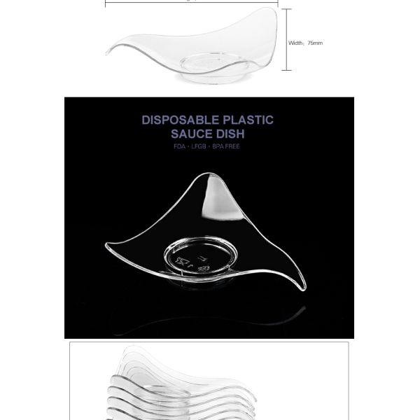 Factory direct disposable plastic tableware Irregular style small sauce dish