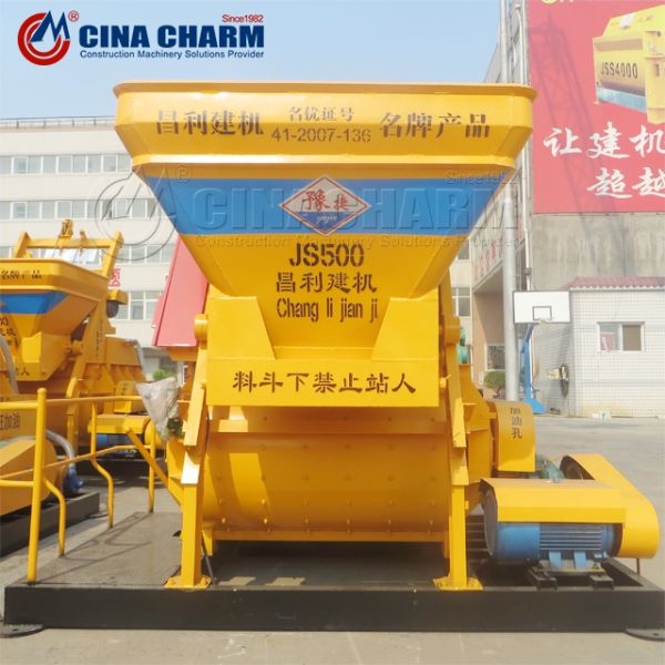 JS500 25m3/H Small Concrete Mixer Machine Double Shaft