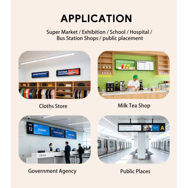 34 Inch Smart Android Bar Display for Interactive Shelf Edge Screen and Retail Digital Signage Player