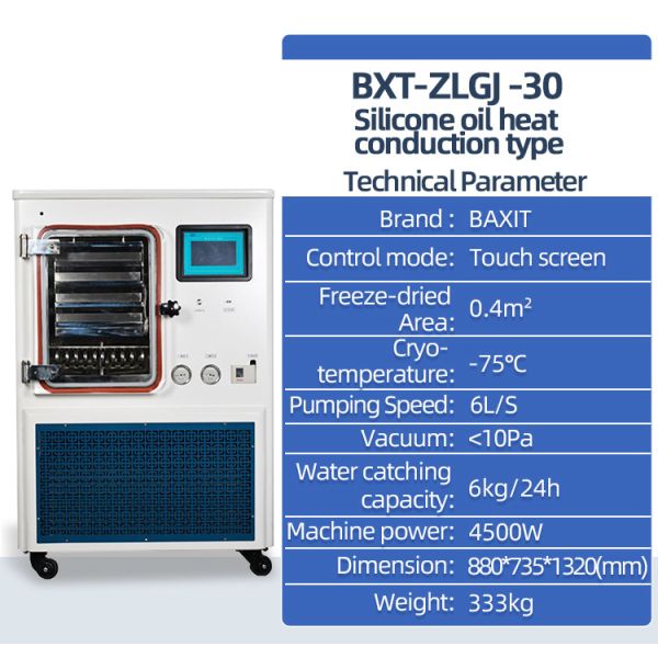Laboratory Pre freezing Silicon Oil Heating Freeze Dryer Machine