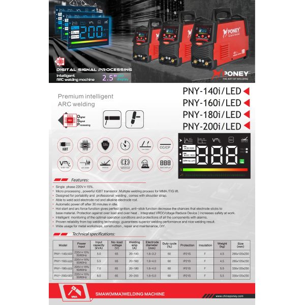 Intelligent Arc Welding Machine Digital Control 5.0kva-8.0kva Input Capacity