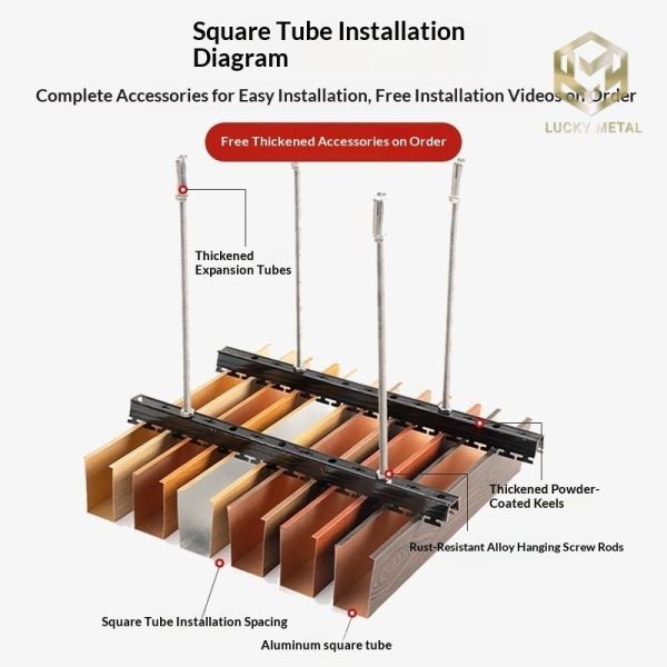 Class A1 Fire Resistant Sound Absorbing U Shape Baffle Ceiling with Customizable Colors for Commercial and Industrial Use