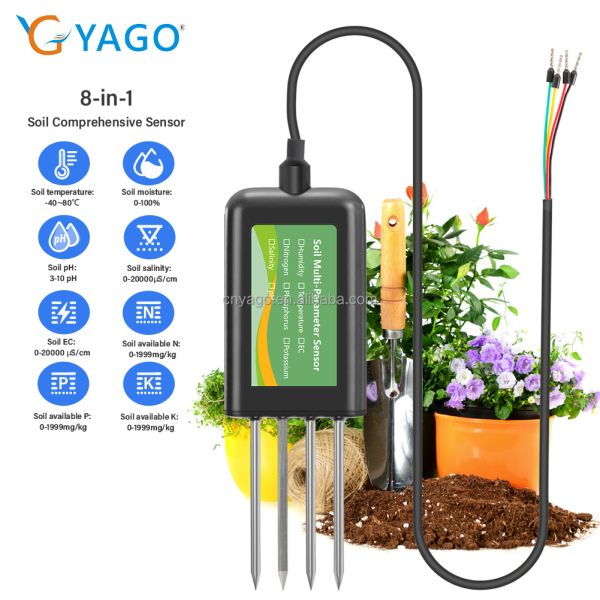 RS485 Soil Multi Parameter Sensor 8-in-1 EC pH NPK Temp Moisture Detection Agriculture Greenhouse Use