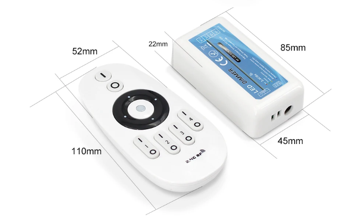 Smart 2.4G Wireless 4 Zone Remote Single Color LED Controller 12V RF LED Controller For LED Strip