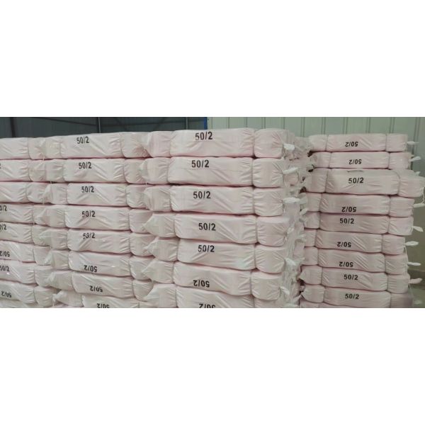 Green Polyester Dyed Yarn 50 / 2 , Eco - Friendly Polyester Twisted Yarn Good Evenness