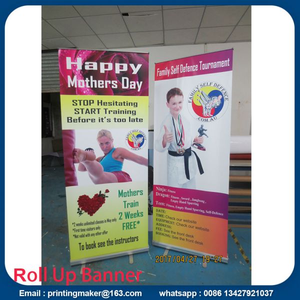 roll up banner Roll Up Retractable Display Banners For Indoor Advertising