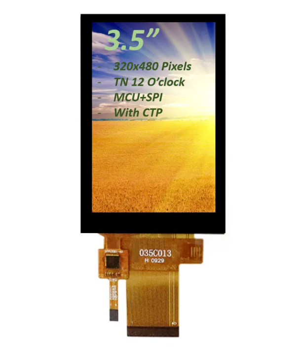 3.5 inch TFT LCD display front view showing screen and connectors