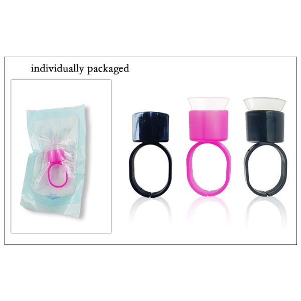 Pink Pigment Ink Cups Ring Disposable With Sponge For Permanent Makeup Tattoo Machine