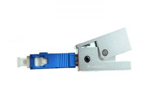 China SC Metal Square Silver Color Bare Optical Fiber Adapter , Fiber Optic Cable Adapter on sale