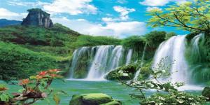 PLASTIC LENTICULAR 3d 5d lenticular wall decoration waterfall scenery picture with moving motion flip effect