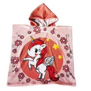 China Hooded 24x48 Microfiber Beach Towel Kids Swim Silk Screen Printing on sale