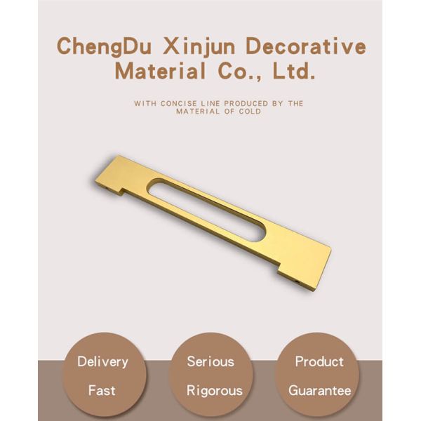 Gold 347mm Exposed Modern Kitchen Cabinet Handles