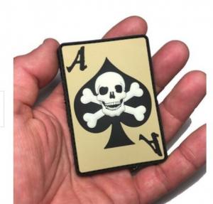 China Ace Spades Skull Morale PVC Patch Pantone Color Micro Injected on sale