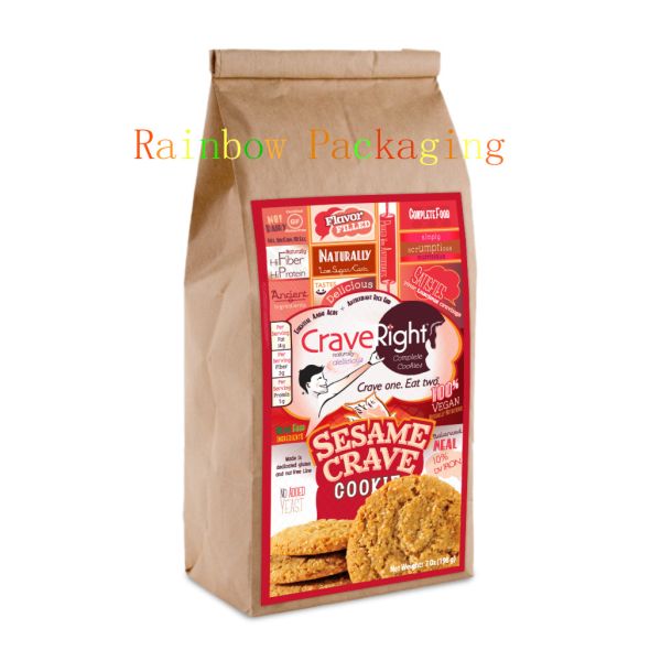 Customized Natural Brown Paper Bags For Beef Jerky Packaging