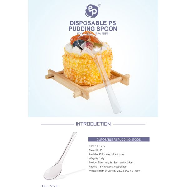 EPK new design disposable ps ice cream spoon with safety material