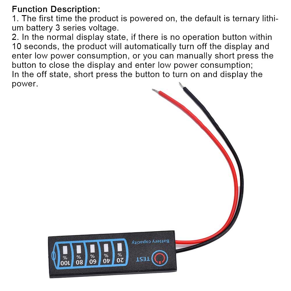 3-Series Ternary LED Voltage Level Indicator Meter New Electronic Components for Displaying Lithium Iron Phosphate Lead-Acid