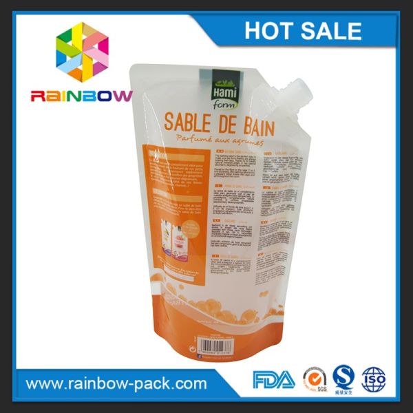 Transparent Liquid Spout Bag For Beverage / Energy Drink Packaging