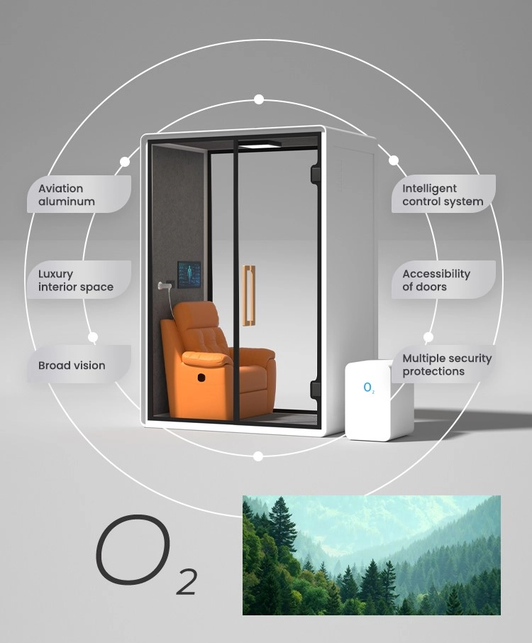 Immersive Sound Proof Sleeping Pod Single Bed Oxygen Pod Therapy