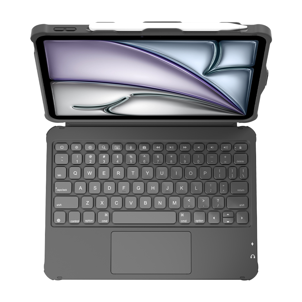 OEM/ODM Keyboard Folio Case for iPad A16, USB-C Wired Typing, Multi-Touch Trackpad, Shockproof Hard Shell, CE/FCC/RoHS Certified