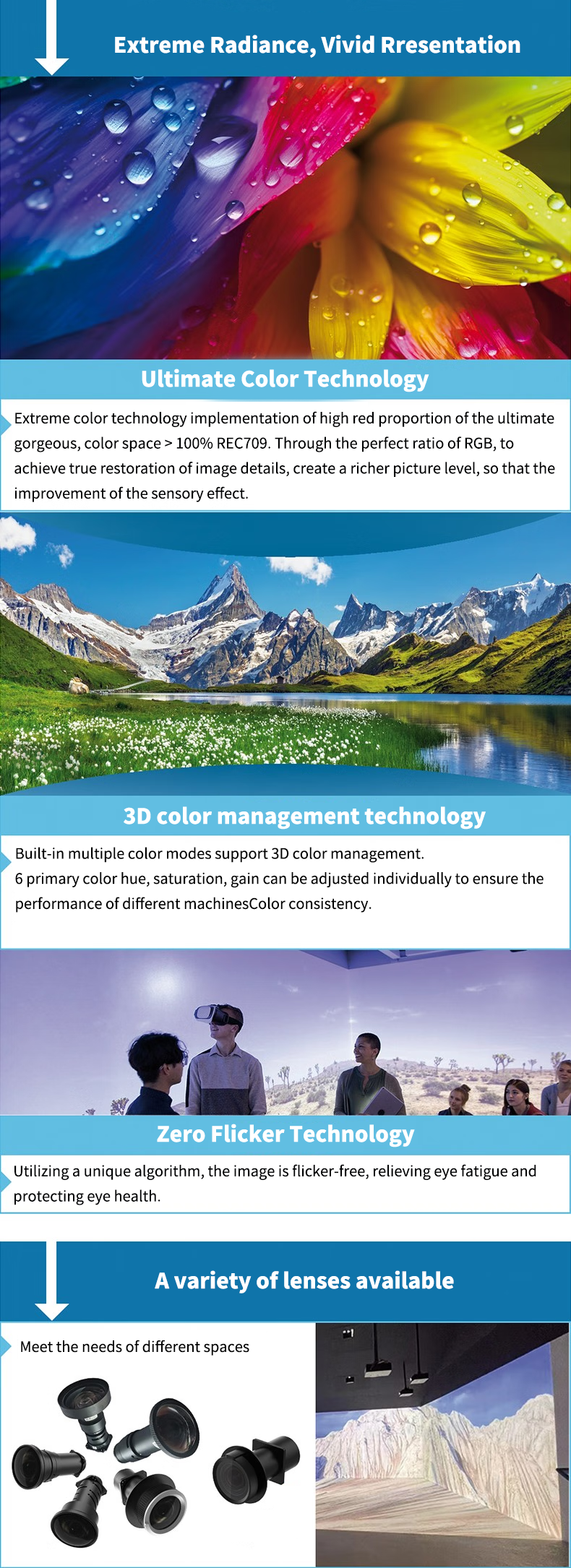 5500 Lumen DLP Laser Projector 4K 3D